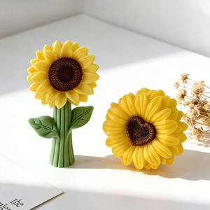 Moules à bougies en silicone en forme de tournesol YS, moules à décorations en plâtre de plantes, moules de coulée, fournitures de fabrication de bougies d'aromathérapie <span class=keywords><strong>DIY</strong></span> - Product Image 5