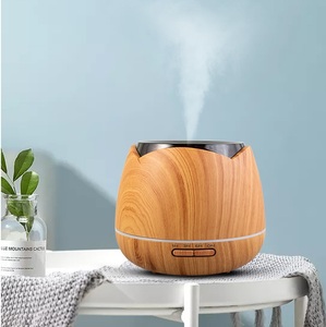 Difusor de altavoz BT Humidificador de niebla fría con sonido de música en casa de grano de madera de 400ml - Product Image 1
