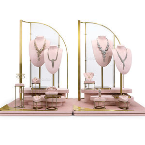 Fashion Jewelry Displays for Store Luxury Jewelry Display Props Custom Microfiber Jewelry <b>Stand</b> Display Set - Product Image 5