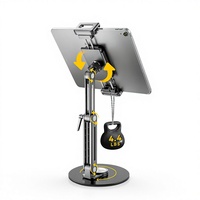 Support de tablette personnalisé à base élargie, réglable multi-angles, support de moniteur de voyage, capacité 4,4 LBS
