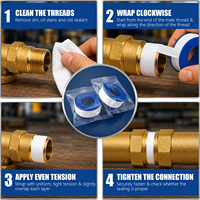 Ruban d'étanchéité en PTFE - 20 mm x 0,1 mm x 20 m - Étanchéité des tuyaux - Rouleau de qualité professionnelle