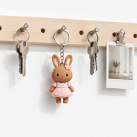 Individueller Pädagogischer PVC-Karabiner Mini-Schlüsselanhänger UV-Druck Anime Cartoon Tier Puppe Kleinkind Spielzeug Klassenzimmer Belohnung Bastelgeschenk