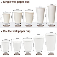 Gobelets en papier biodégradables personnalisés avec logo, écologiques, à paroi simple, de qualité alimentaire, pour café, en papier kraft de couleur variable, vente en gros
