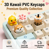 Capuchon de clavier personnalisé en PVC en forme de patte de chat, capuchon de clavier 3D en caoutchouc souple, capuchon de clavier pour clavier mécanique, design mignon OEM, faible MOQ