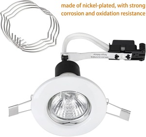 Ampoule LED MR16, spot encastré au plafond, éclairage encastré LED, luminaire annulaire, acier nickelé, anneau à ressort MR16 - Product Image 3