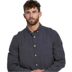 Personalizable de los hombres de calidad superior 100% algodón Slim Fit manga larga para Polo Color sólido camisa de vacaciones transpirable exportación - Product Image 1