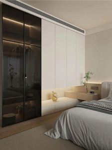Armario de madera Diseño contemporáneo Tamaño personalizado Muebles de dormitorio Armario Armarios de almacenamiento - Product Image 5