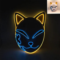 Masque LED PVC Halloween 2025 Lumineux Clignotant pour Adulte Imprimé UV pour Décoration de Fête d'Halloween