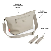 Sac à couches en cuir PU à la mode certifié BSCI détection de mouvement multi-poches pour les voyages en plein air toutes saisons-poussette