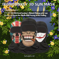Masque de protection solaire coupe-vent 3D IRONDONKEY pour sports de plein air, couvre-visage complet pour le cyclisme, balaclava pour l'été, moto et pêche