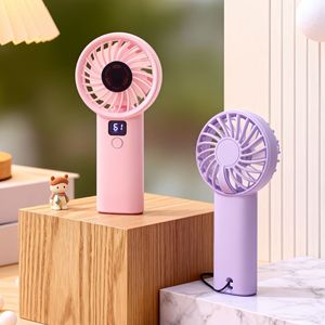 หลิงปันพัดลมมือถือ 5W จอแสดงผลดิจิตอล USB ชาร์จพัดลมพกพาพร้อมปุ่มควบคุม - Product Image 4
