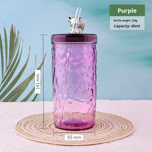 Vaso de Agua de Vidrio de Lujo con Tapa y Pajita, Diseño de Diamante Transparente de Alta Gama, Taza para Beber en el Hogar - Product Image 6