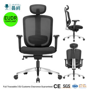 Silla de Oficina Ergonómica Giratoria con Reposabrazos 3D, Asiento de Malla Resistente y Elegante, Diseño Moderno, Elevación a Gas Cromada - Product Image 1