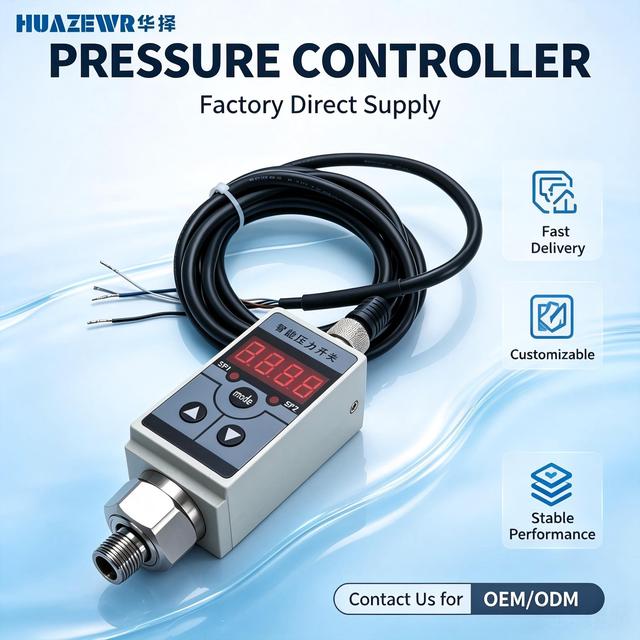 Automatic Digital Pressure Control Switch for Hydraulic Water Pump 4-20mA Output 2-Way Electronic Pressure Controller Gauge
