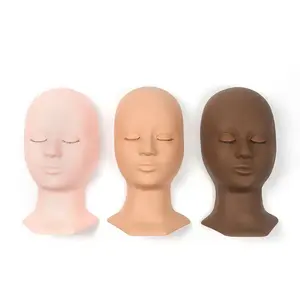 Pestañas de entrenamiento de 3 colores de alta calidad, cabeza de Maniquí de párpado Natural, Venta al por mayor caliente para práctica de maquillaje de ojos