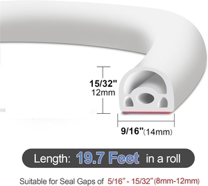 Bande d'étanchéité acoustique en silicone pour porte, bande d'étanchéité insonorisante multi-chambres, bande d'étanchéité autocollante pour fenêtre, bloqueur d'espace, ruban d'étanchéité - Product Image 3