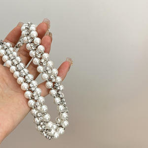 Collar de perlas, joyería para mujer, Gargantilla, fiesta, banquete, vestido, accesorio, collar elegante para mujer, cadena corta de clavícula - Product Image 4