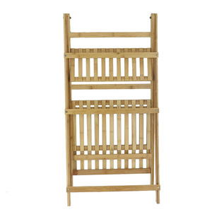 Multi-tiered indoor/outdoor flower <b>stand</b> for balconies, floor-standing, outdoor use, wooden flower <b>pot</b> rack, hanging plant - Product Image 4
