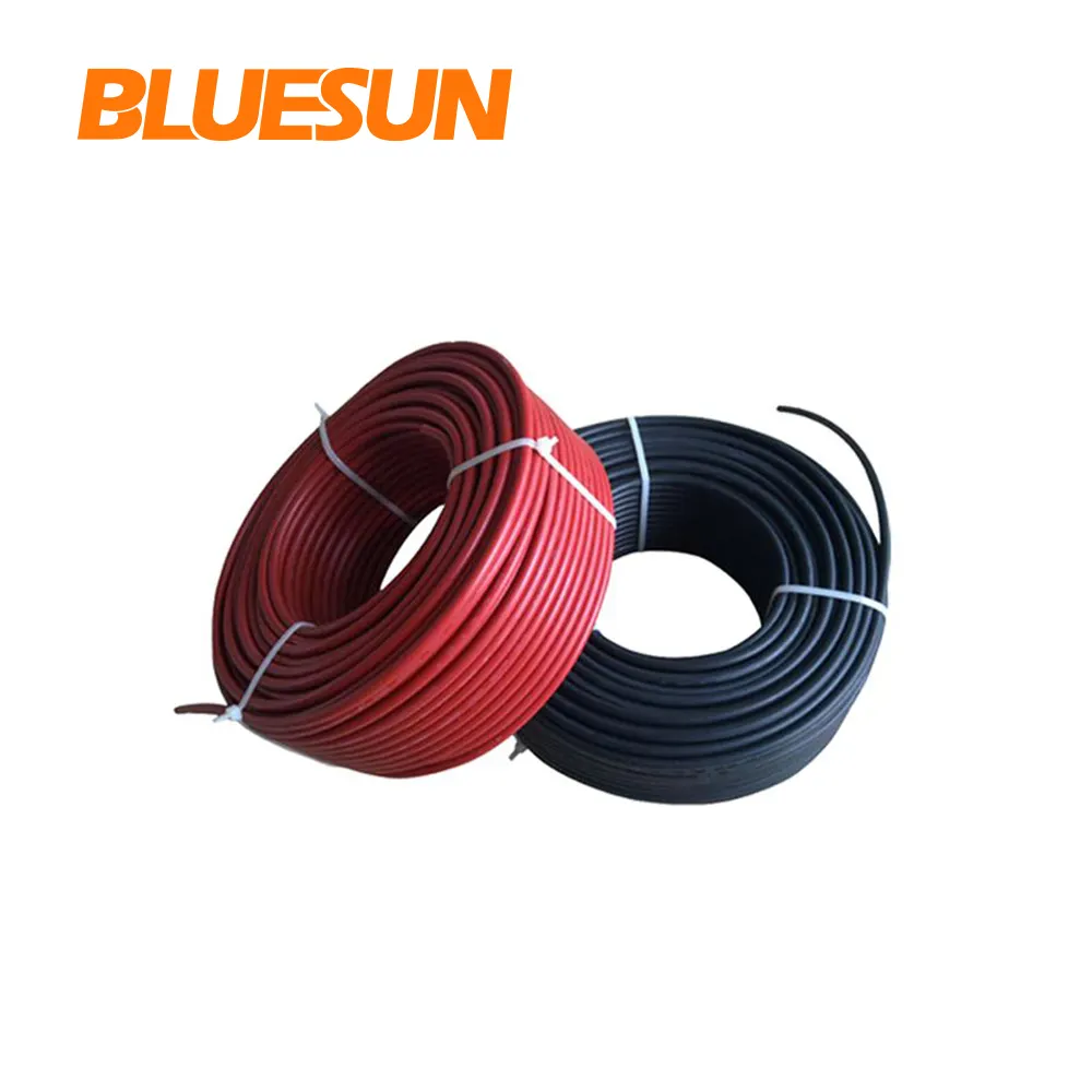 Bluesun สายไฟพลังงานแสงอาทิตย์ Dc 2.5mm2 4mm2 6mm2,สายไฟทองแดงชุบดีบุกไฟกระแสตรงแผงพลังงานแสงอาทิตย์