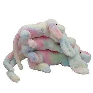 OEM/ODM Cina grosir pewarna dasi kustom warna bahan super lembut 14 inci anjing keluarga lembut boneka mainan mewah