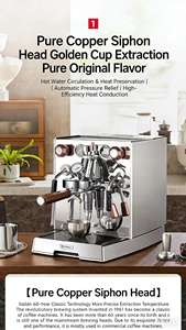 Cafetera Espresso C9Pro Pioneer de Acero Inoxidable, Cabezal de Preparación de Cobre Puro E61, Cafetera Espresso Semiautomática de Presión Variable - Product Image 2