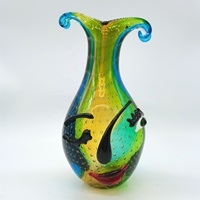 Dôme décoratif de vase de visage en verre d'art soufflé à la main pour l'artisanat en verre unique de maison ou de bureau