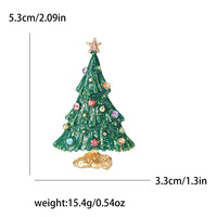 Broche Arbre de Noël Créative en Alliage de Zinc Émaillé avec Pierres Naturelles et Strass, Style Européen et Américain, pour Mariage et Vêtements