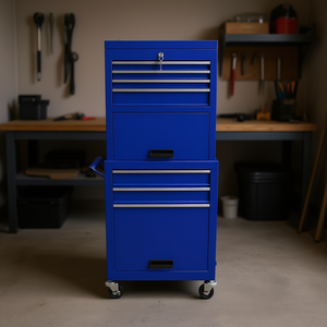 Caja de Herramientas Rodante Azul de 6 Cajones, Carro de Almacenamiento Metálico para Garaje, Diseño Moderno, Acero al Carbono con Acabado Brillante - Product Image 2