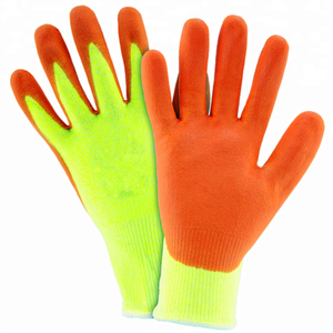 Vinyl no Hi-Vis yellow orange off <span class=keywords><strong>foam</strong></span> de nitrile Palm coated gloves HPPE cut resistant gloves - Product Image 1