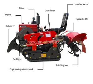 Komersial Mesin Tilling Pertanian/Mini Bulldozer Mesin untuk Beralih dengan Kecil Crawler Rantai Traktor