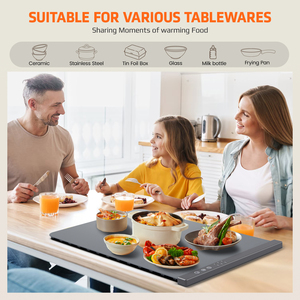 Coussin <span class=keywords><strong>chauffant</strong></span> pour aliments, température à 3 vitesses et synchronisation de 7 heures, <span class=keywords><strong>plaque</strong></span> chauffante électrique pour aliments, tapis <span class=keywords><strong>chauffant</strong></span> pliable en silicone rapide pour aliments - Product Image 5
