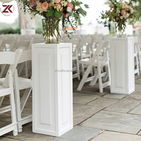 ZKAI Colonnes romaines classiques en PVC blanc sculpté, socle cylindrique blanc, support à dessert, support à fleurs pour mariages, événements, fêtes