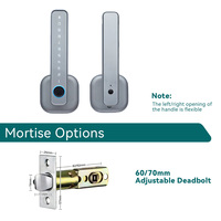 Serrure de porte intelligente Wi-Fi Tuya TTlock Contrôle par application Empreinte digitale Écran tactile Clavier Code Cloud Alliage d'aluminium Porte en verre