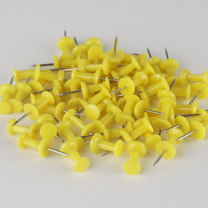 Yellow Thumb Tack Push <b>Pin</b> Plastic Circular Shape General Use For Cork Board And Photo Wall Display - Product Image 3
