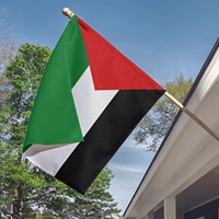 Écharpe de sport en satin polyester à séchage rapide, imprimée numériquement avec le drapeau de la Palestine, 14x130cm, logo personnalisé disponible, promotionnelle, pas chère