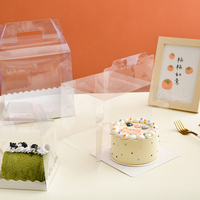 Boîtes à desserts en plastique transparent de 3 à 8 pouces, boîtes à emporter, emballages de boulangerie transparents et adaptés aux aliments, pour gâteaux, avec poignée