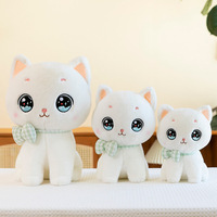 Peluche en forme de chat mignon avec nœud, jouet en peluche, vente en gros, machine à griffes, machine à pièces d'arcade