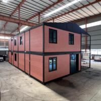 Casa Contenedor Apilable y Expandible en Forma de L y U, Unidades Múltiples, 40 pies, Prefabricada, Plegable, Modular, Conectable, Portátil