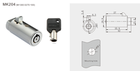 Serrure à came tubulaire cylindrique de haute sécurité en alliage de zinc MK204, longue, pour distributeur automatique, avec clés