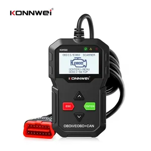 Pemindai Diagnostik OBD2 Warna Hitam KW590, Pemindai Kode Pembaca Mesin Cek Mobil