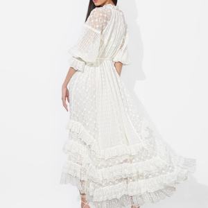 Vestido de Verano de Alta Calidad, Estilo Nuevo, Informal, de Algodón, para Mujer, Estilo Bohemio, Largo, Color Blanco - Product Image 2