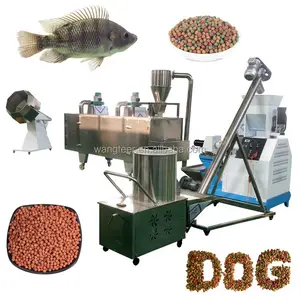 Extrusor de comida para animais, extrusor de peixe para cachorros e gatos de estimação automático de fábrica, linha de produção flutuante de 150 kg/h