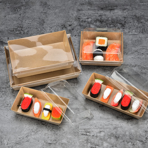 Caja desechable de papel para embalaje de <span class=keywords><strong>sushi</strong></span>, recipiente a prueba de agua con tapa para mascotas - Product Image 5