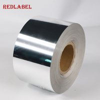 Étiquette autocollante durable résistante à l'huile et aux rayures, à base de BOPP/PET argenté, à collage répétitif, à fond amovible, REDLABEL PP50
