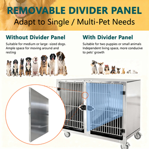 304 RVS Stapelbare Huisdierenkooi Grote Maat 3-Laags Combinatie Huisdierenkooi Dierenkliniek Kat en Hond Kooi Leverancier - Product Image 2