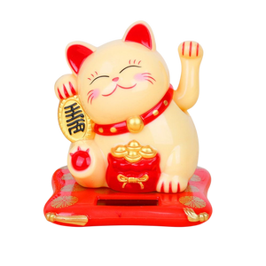 Mini gato feliz blanco alimentado por energía solar con brazo ondulante para <span class=keywords><strong>dinero</strong></span> de la fortuna y buena suerte - Product Image 2