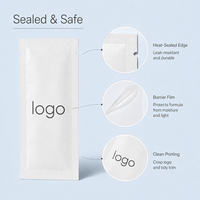 Sachet d'échantillon cosmétique scellé sur 3 côtés, pochette plate en plastique mat ou brillant, petit emballage pour soins de la peau