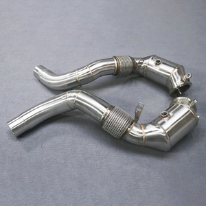 2019-2022 X5M/X6M F95/F96 4.4T S63B44B Downpipe d'échappement haute performance en acier inoxydable avec commande de soupape - Product Image 3