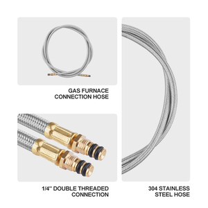 Adaptateur de gaz butane avec tuyau tressé haute pression de 40, 50, 60, 80, 100, <span class=keywords><strong>150</strong></span>, 200 cm pour réchauds de camping et cartouches externes - Product Image 3