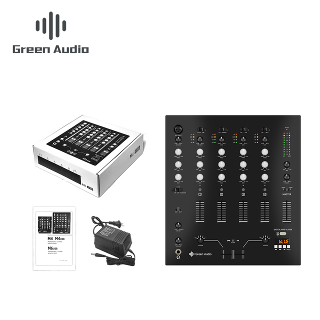 GAX-DM6 6 Channel Digital Sound Mixing Console Professional Karaoke Audio Mixer Audio DJ 48V Phantom Power